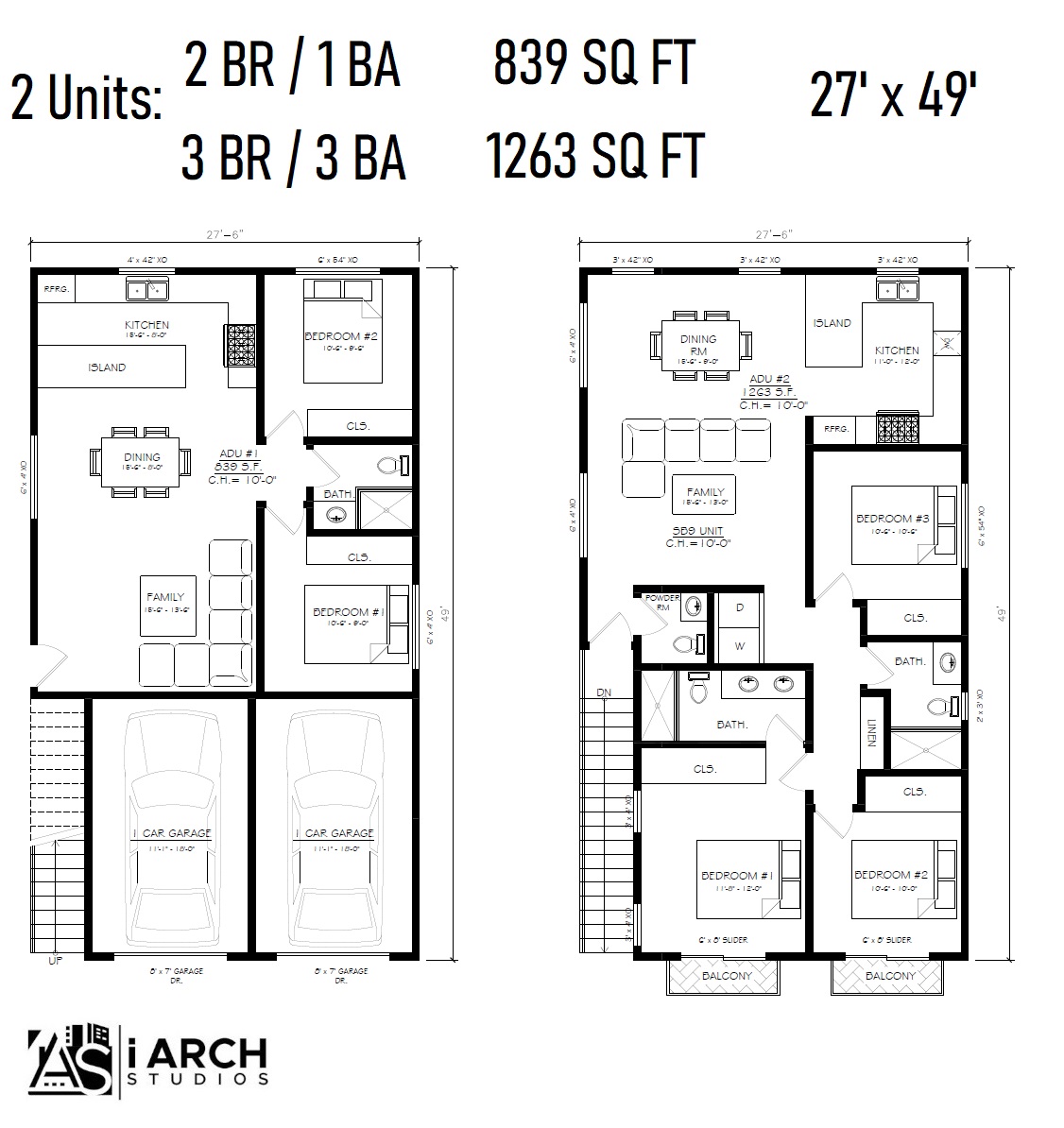 2 UNIT FLOOR PLAN DUPLEX ​