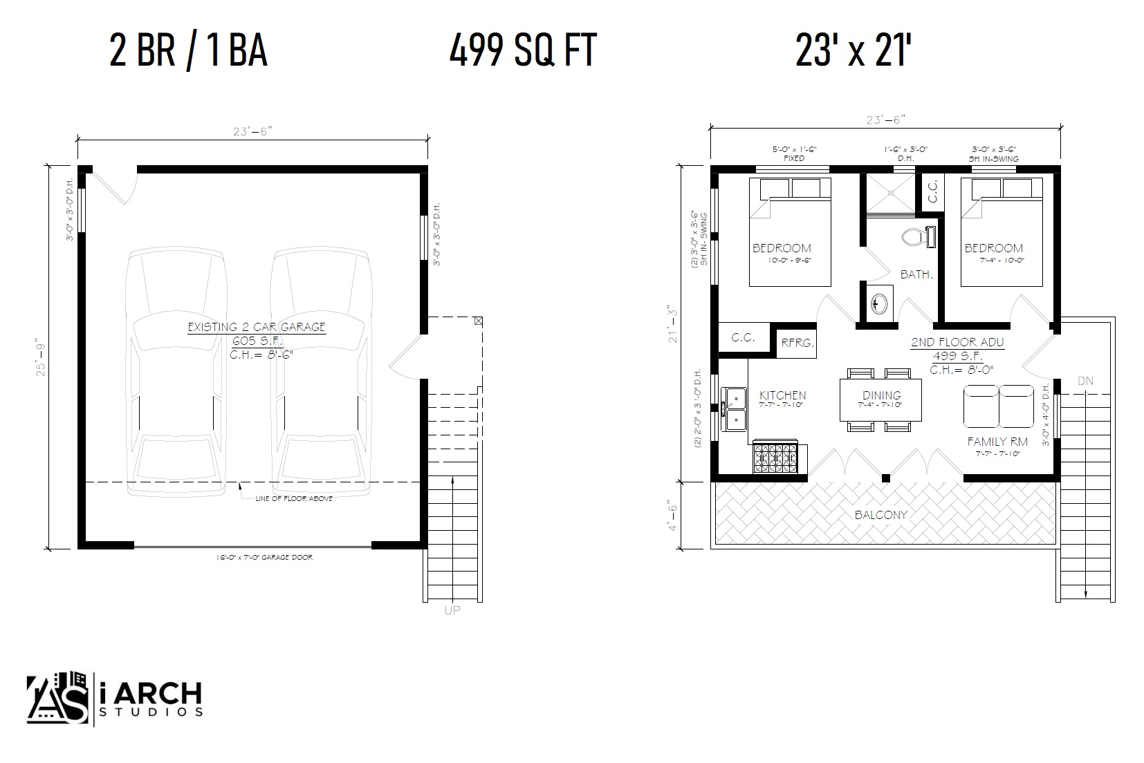 ADU ABOVE GARAGE 2-STORY Floor Plan