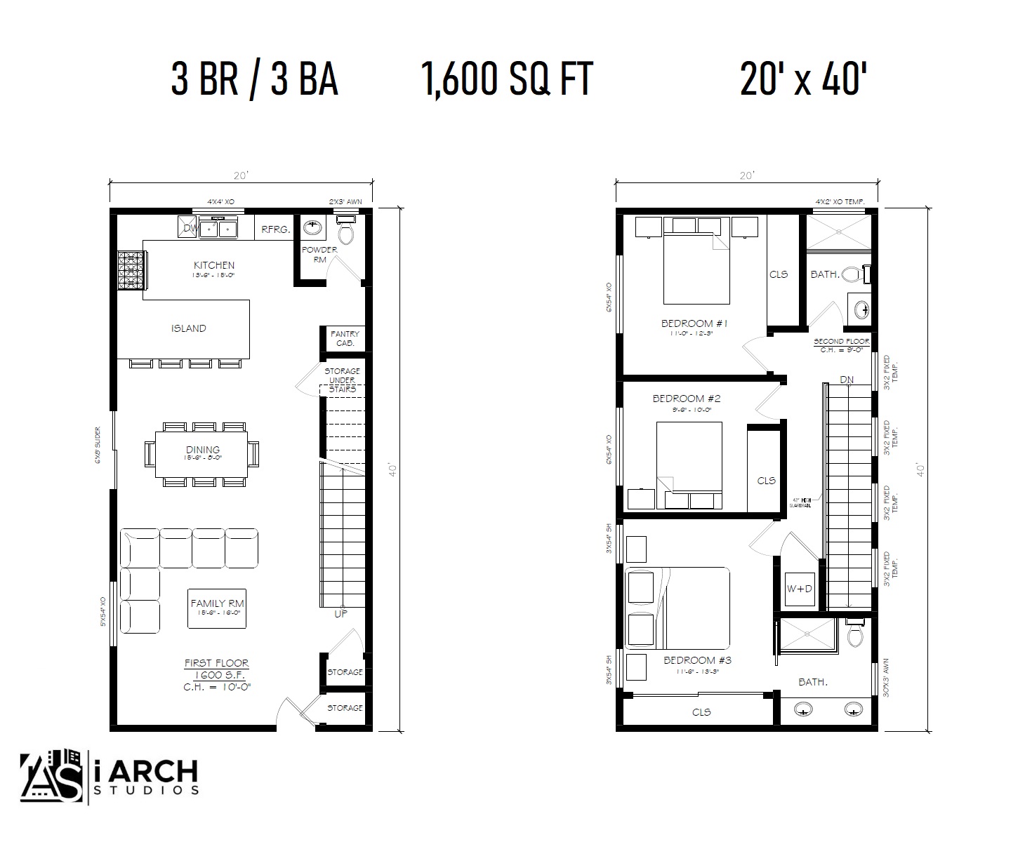 2-STORY HOUSE​ ADU Floor Plan