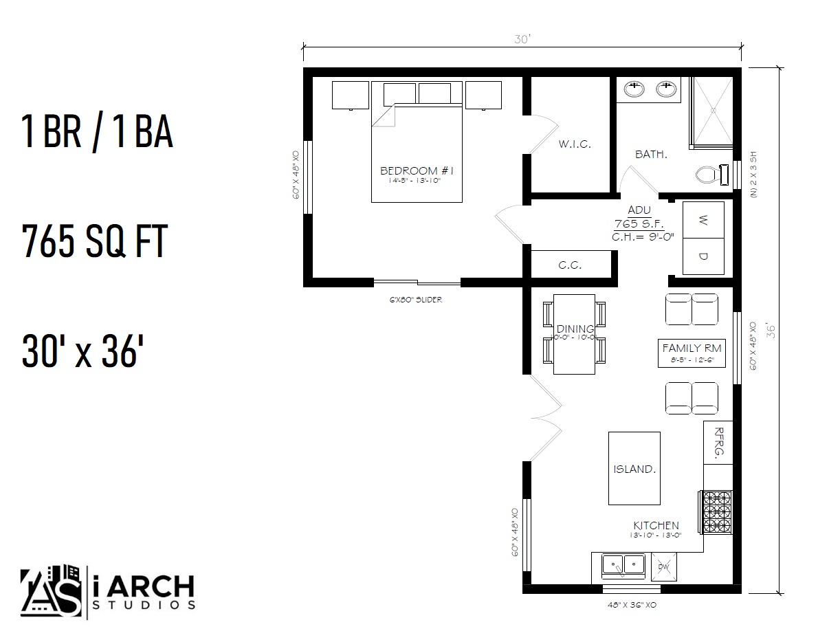GROUND UP ADU​ Floor Plan