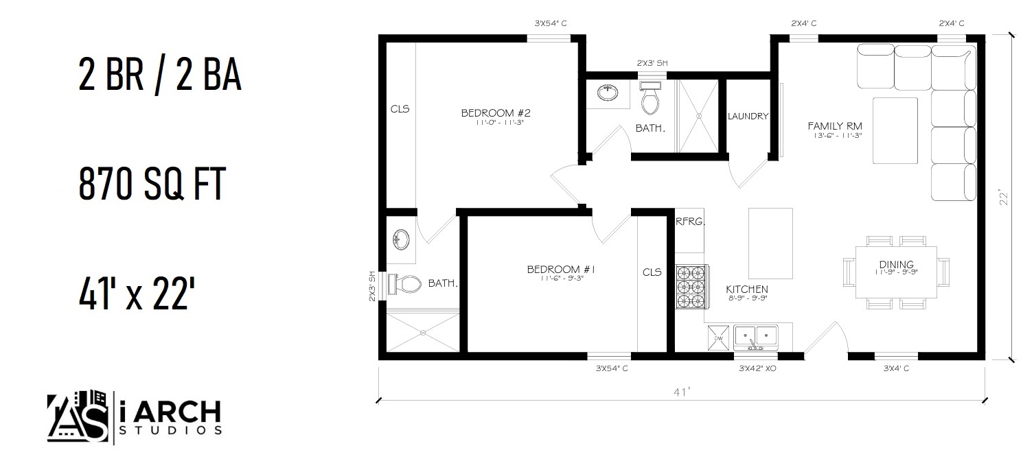 GROUND UP ADU​ Floor Plan